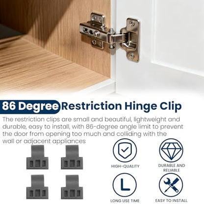 86 Degree Angle Restrictor Restriction Clips (50Pack), Hinge Restrictors