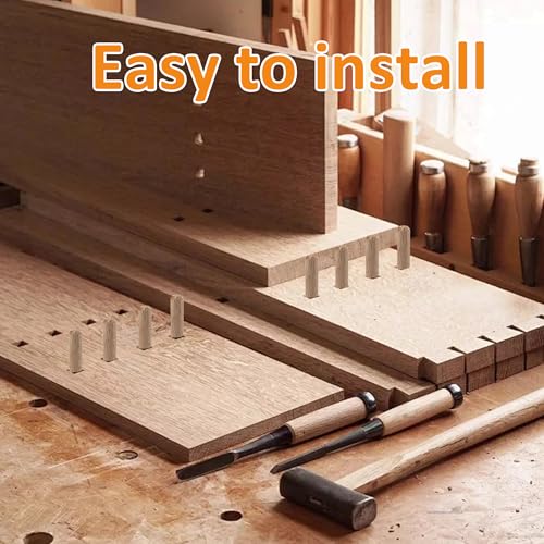 400Pcs 6mm 8mm 10mm Wooden Dowel Pins, Twill Groove Dowel Pin Hardwood Dowel Pegs with Tapered Ends for Furniture DIY Projects, Shelves, Crafts, Carpentry - size: 6mm 8mm 10mm