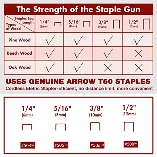 Arrow Cordless Staple Gun Kit with 3750 Pieces T50 Staples, T50DCD