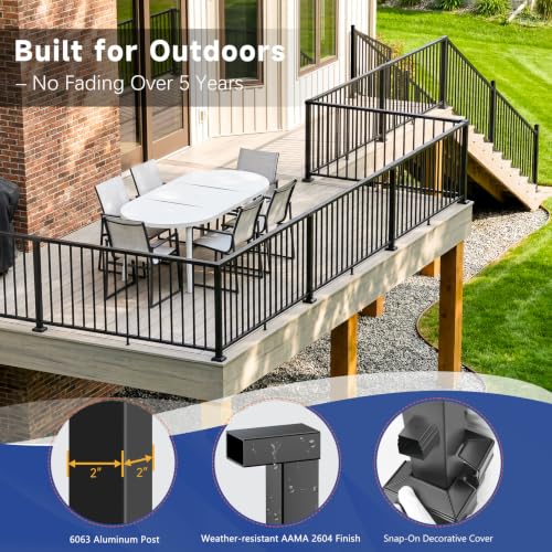Modular 36 in. Aluminum Deck Railing Post for Aluminum Rail Kit - color: Level 1 End Post