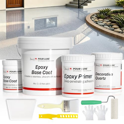 DWIL Epoxy Garage Floor Paint Kit with Colored Sand, 10-15 sq ft.