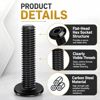 40PCS 1/4"-20x15mm Threaded Inserts for Wood with Bolts Kit - color: Threaded Inserts Bolt 40PCS+16PCS+26PCS