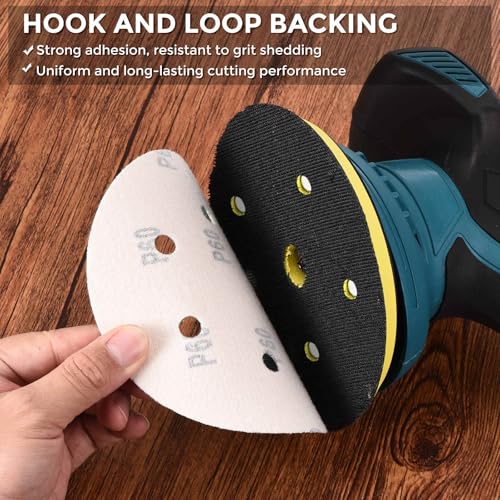50Pcs Sanding Disc 6Inch 80Grit 9 Hole Sandpapers Green - size: 80 Grit