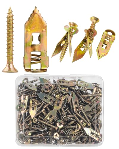 180pcs Self Drilling Drywall Anchors with Screws Kit, Heavy Duty Zinc Alloy Metal Hollow Wall Anchors, Sheetrock Plasterboard Anchors 0.47x1.18inch, No Drill Self Tapping Dry Wall Screw Anchor Set - size: 180Pcs 0.47X1.18 inch