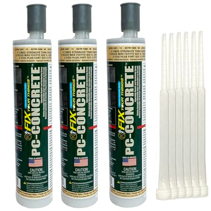 PC Products PC-Concrete Two-Part Epoxy Adhesive Paste for Anchoring and Crack Repair, 8.6 oz Cartridge, Gray (3-Pack) - size: 8.6 oz (3-Pack), style: PC-Concrete