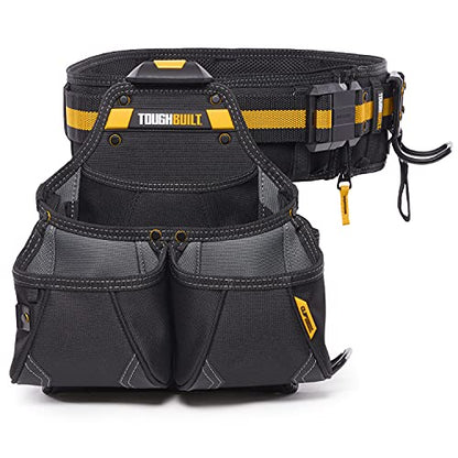 ToughBuilt ClipTech Series – 3-Piece Pro Framer Tool Belt Set, ClipTech™ Modular System with 2 Professional Pouches and Padded Belt, 1680D Heavy-Duty Construction (TB-CT-102-3P) - size: Pro Framer Rig (3 Piece)
