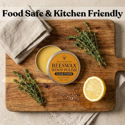 Premium Natural Beeswax Polish for Wood & Furniture, Food Safe - 7 Fl Oz - size: 7.0 fl oz - Large Tin