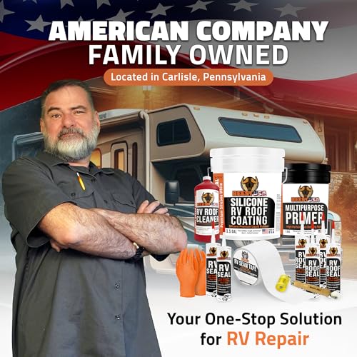 BEEST RV Roof Coating Silicone White, 3.5G Covers up to 117 sq ft (2 Coats)| Liquid Rubber RV Roof Sealant for Trailer, Camper & Metal Building - Elastomeric Repair Coating, EPDM, TPO Sealer, sealant - style: 3.5G - Coating