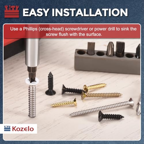 100pcs Phillips Wood Screws #8x3/4 304 Stainless Steel Black - color: Black, size: #8x3/4"