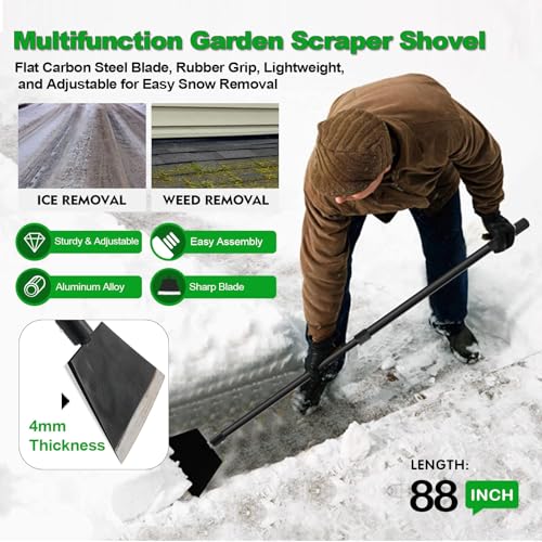 Floor Scraper Garden Shovel, Cleaning Remove Long Handle Tool 88in