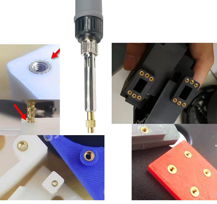 Heat Set Insert tip Tool Vertical Heat Pressing Machine Heat Brass Inserts 3D Printing Thread Knurled Nut M2 M2.5 M3 M4 M5 M6 (Heat Set Insert) - style: Heat Set Insert