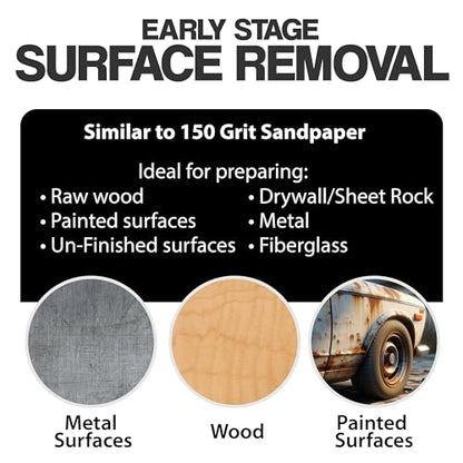 6" X 9" Non-Woven Grey Scuff Pads 150 Grit - 10 Pack (Black) - color: Black, size: 6" x 9"