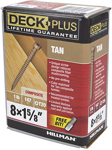 Deck Plus Tan Star-Drive Composite Deck Screws #8 x 1-5/8", 147 Pack