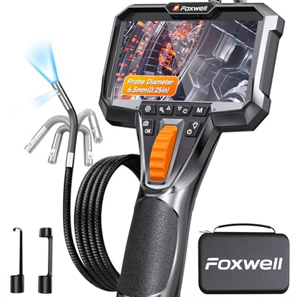FOXWELL 2-Way 220° Articulating Borescope Camera with Light, Dual Lens - size: 2 Lens