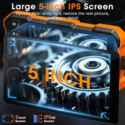Triple Lens Borescope for Mechanic Automotive HVAC Wall Inspections - size: 5" Triple Lens-16.5FT