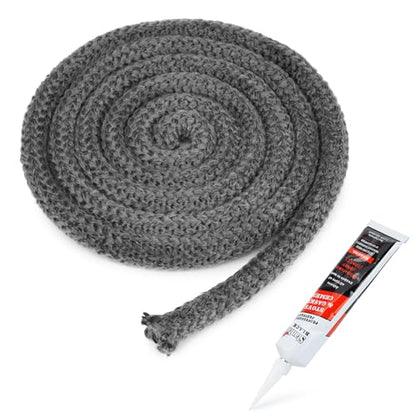 Stanbroil 5/8" x 84" Wood Stove Gasket Kit with High-Temperature Adhesive - size: 5/8" x 84" Rope