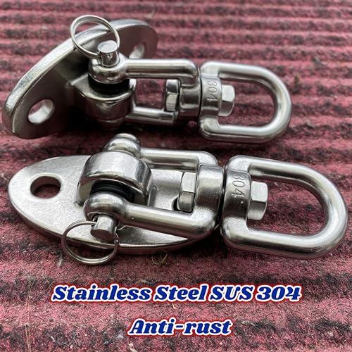 SELEWARE Ceiling Swing Mount Stainless Steel Swing Hangers Swing Hook 4 Pcs - color: Silver - 360° Swing Hanger ( 4 Pack )