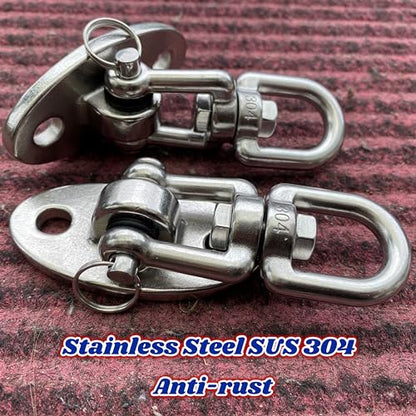 SELEWARE Ceiling Swing Mount Stainless Steel Swing Hangers Swing Hook 4 Pcs - color: Silver - 360° Swing Hanger ( 4 Pack )