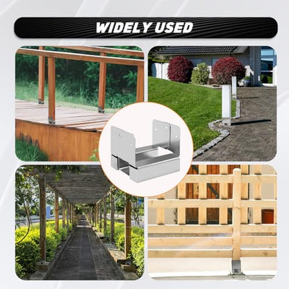 10Pcs 4x4 Post Base for Concrete Fence Iron Wooden Columns Silvery - size: Sliver