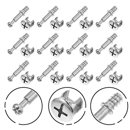 ULTECHNOVO Kits 50 Sets 28mm Alloy Furniture Connecting Kit Cam Lock Fittings 2- in- 1 Pre- Inserted Nuts And Bolt Assortment for Cribs And Bunk Bed Jst Connector