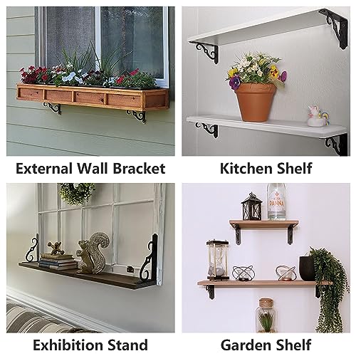 HOME MASTER HARDWARE Decorative Shelf Brackets, 5x3.5 inch, Black, 2 Pack - size: 5 x 3 1/2 Inch, style: Black-2Pack
