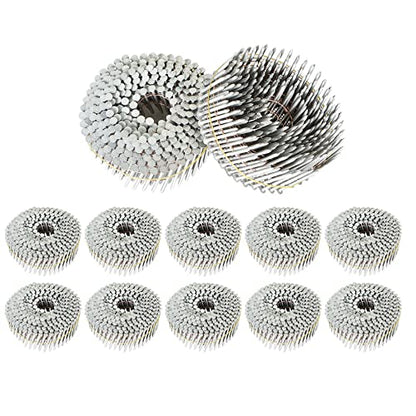 3600 Count Siding Nails 15 Degree 1-3/4 Inch x .092 Inch Collated Wire Coil Full Round Head Ring Shank Hot-Dipped Galvanized
