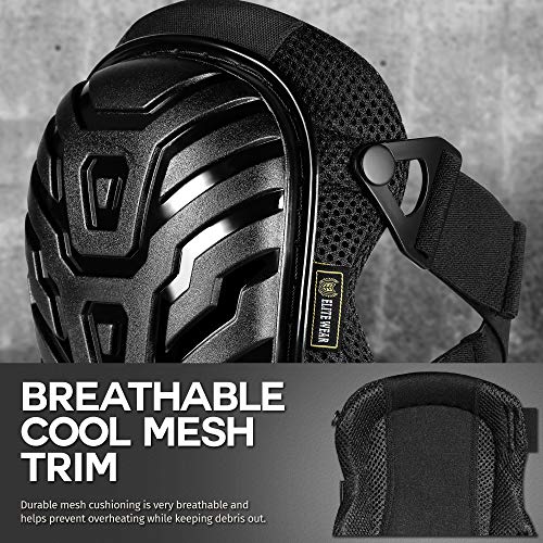 Elite Wear Heavy Duty Protective Knee Pads, Thick Foam & Gel Cushion