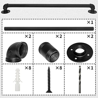 Wall Handrail 2FT/60CM,Industrial Staircase Railing 1.25 Inch Tube Diameter - size: 2 Feet