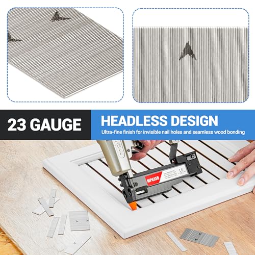 meite 23 Gauge Pin Nails, Assorted 6 Sizes (1/2", 5/8", 3/4", 1", 1-3/16", 1-3/8") Micro Headless Piner Nails - Galvanized 23GA Pins Nails for Nail Gun, Ideal for Trim Work (6,000 Counts)