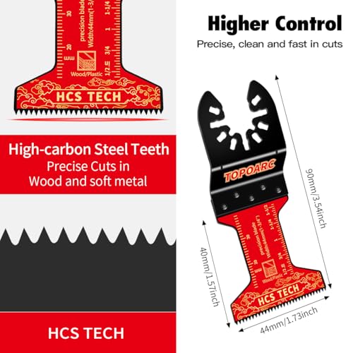 TOPOARC 13Pcs Oscillating Saw Blades, HCS Japanese Tooth