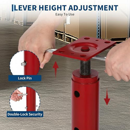 Adjustable Jack Post 56"-100", 2Pack House Floor Jack, 18000LBS House Jacks - color: Red/56"-100"