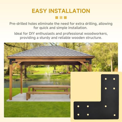 7.5 x 7.5 in Heavy Duty L Brackets for Wood Posts, 4-Pack