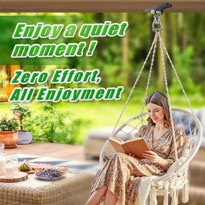 BeneLabel 360° Swivel Ceiling Swing Hanger with Bearing Ceiling Swing Mount Stainless Steel Hanging Chair Mount Swings Hardware for Hammock Chairs, Porch Swings, Aerial Silks, Gymnast Ring, Heavy Bag - color: 360° Bearing Swivel Hanger ( 1 Pack ) - Black