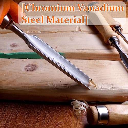 Atoplee Wood Carving Gouge Chrome Vanadium Steel Semi-Circular Carpenter Woodworking Chisel (25mm(1")) - size: Semi-Circular-25mm(1")