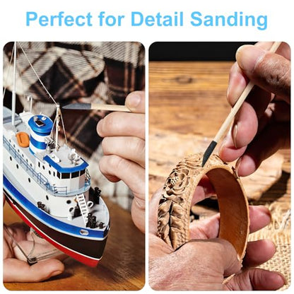 50PCS Sanding Sticks, Premium Double End Sanding Twigs, 120/280 Grit