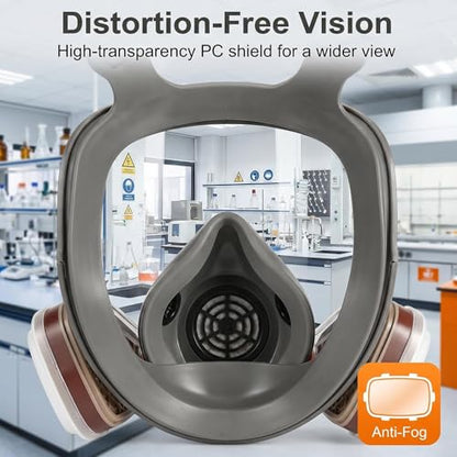 Full Face Respirator Mask with Filters, Gas Masks for Adult, Applicable to Dust, Paint, Chemicals, Gas, Epoxy Resin, DIY etc