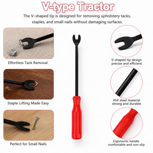 3 Pcs Upholstery Staple Remover Tool Set, High‑Carbon Steel Tack Puller Kit - color: 3pcs