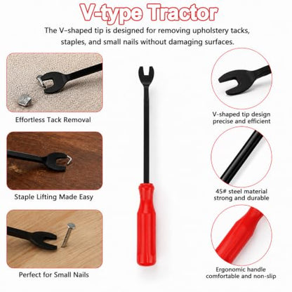 3 Pcs Upholstery Staple Remover Tool Set, High‑Carbon Steel Tack Puller Kit - color: 3pcs