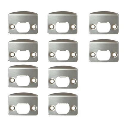 10 Pack Door Latch Strike Plate Door Lock Strike Plate Repair Kits Reinforcement for Door Frame Repair Stainless Steel Finish