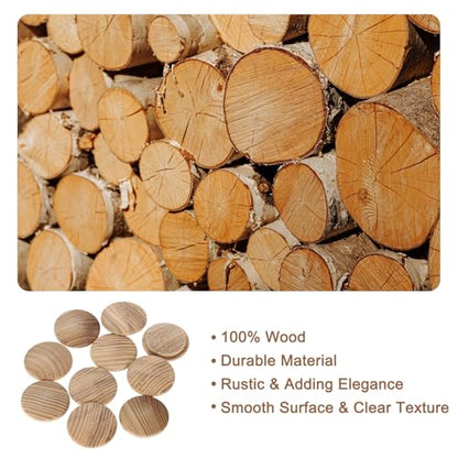 uxcell 20Pcs Wood Button Plugs, 28mm / 1.1" Hardwood Screw Hole Plug Mushroom Wooden Caps Buttons Ash Wood Plug for Furniture Woodworking Craft Decor (35mm x 28mm)
