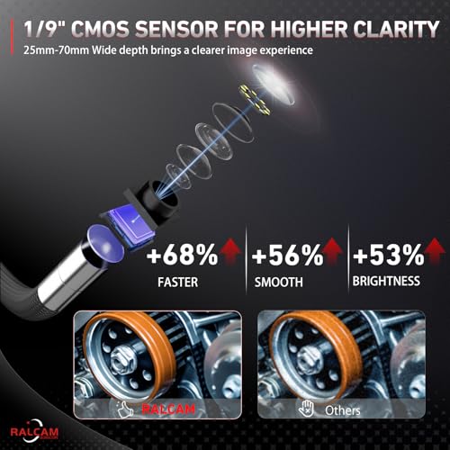 Ralcam Two-Way 210° Articulating Borescope Compatible with iPhone & Android