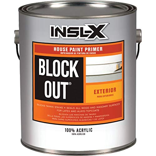 INSL-X Block Out Acrylic Exterior Wood Stain Blocking Primer, White, 1 Gallon
