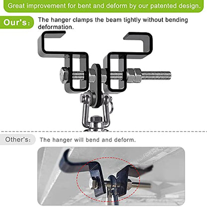 SELEWARE Boxing Punching Bag Hanger, Heavy Bag Bracket - color: I Beam Clamp with Open Swivel