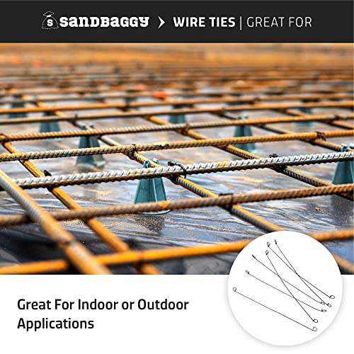 Sandbaggy Double Loop Rebar Wire Bar Ties | 16 Gauge | Made of Industrial Grade Wire | Great for Securing Rebar, Sandbags & More | Extra Long Length (18 Inch Length, Pack of 1000) - size: 18 Inch Length, style: Pack of 1000