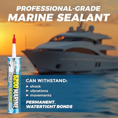 Tylove [Crystal Clear] 5200 Marine Sealant Clear - UV-Resistant Waterproof Adhesive for Boats, Windows, Glass & Marine Applications Eco-Friendly, Low Odor (10.5 Oz Tube) - color: Clear 2Pack