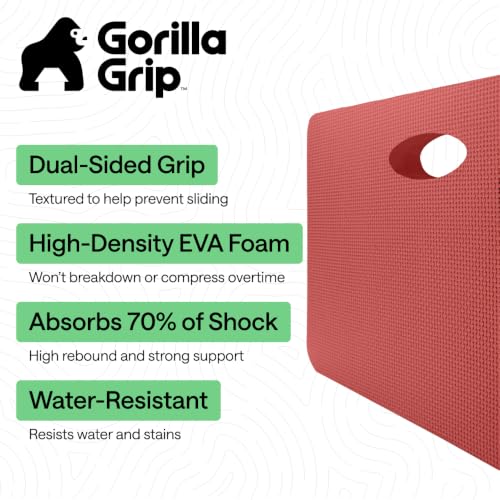 GORILLA GRIP® Extra Thick Foam Kneeling Pad for Gardening, 17.5x11 Red - color: Red