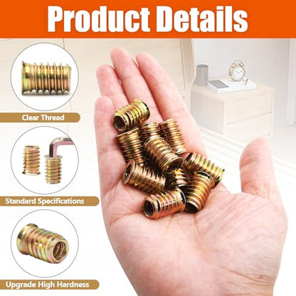 Jiozermi Threaded Insert Nuts M10x20mm, 20 Pcs - size: M10x20mm