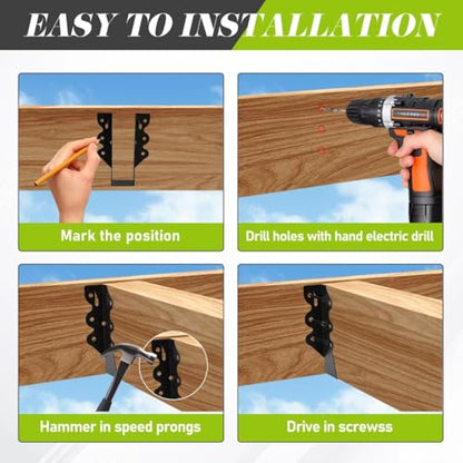 16 Pack 2x6 Joist Hanger Face Mount 20 Gauge Steel Roof Beam Connector - size: 16 PCS, style: 2''X6''