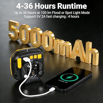 2 Pack Magnetic Work Light Rechargeable 5000Lumens, 6000mAH - color: yellow1