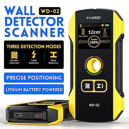 FNIRSI WD-02 6 in 1 Rechargeable Stud Finder Wall Scanner, TFT Display - size: WD02